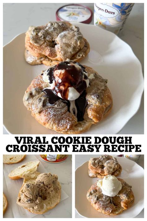 Cookie Dough Crescent Rolls, Cookie Dough Croissant, Cookie Croissants, Cookie Croissant, Roll Desserts, Crescent Roll Dessert, Homemade Cookie Dough, Spoon Cookies, Tollhouse Cookies