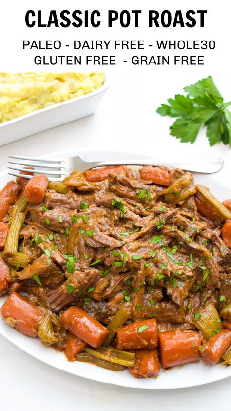 Gluten Free Dairy Free Pot Roast, Gf Pot Roast, Paleo Roast Crockpot, Low Fodmap Pot Roast, Aip Pot Roast, Whole30 Pot Roast, Paleo Mississippi Pot Roast, Low Calorie Roast, Clean Eating Pot Roast