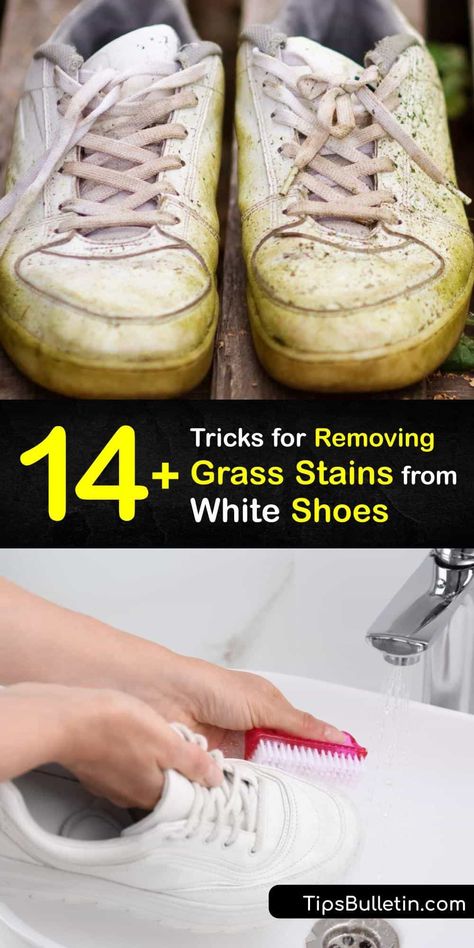 Grass Stains Out Of Shoes, How To Get Grass Stains Out Of Shoes, How To Remove Grass, Remove Grass Stains, Of White Shoes, Remove Yellow Stains, Homemade Cleaner, Shoes Cleaning, How To Clean White Shoes