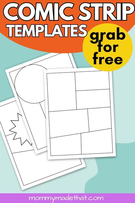 Comic Book Crafts For Preschool, Comic Book Outline, Free Comic Book Template, Blank Comic Book Pages, Comic Book Crafts, Book Pages Printable, Paper Activities, Comic Book Writing, Creative Writing Stories