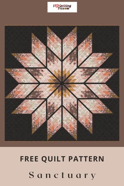 Get your Free Sanctuary Quilt Tutorial here. 1000+ Free Quilt Patterns for Beginners & Experts. All Quilters can get inspired! Prismatic Star Quilt Pattern Free, Free Cross Patterns Printable, Morning Star Quilt Pattern Free, Free Star Quilt Patterns Printables, Patchwork Patterns Free, Quilt Inspiration Free Pattern, Star Quilts Patterns Free, Free Quilt Block Patterns Printables, Free Pdf Quilt Patterns