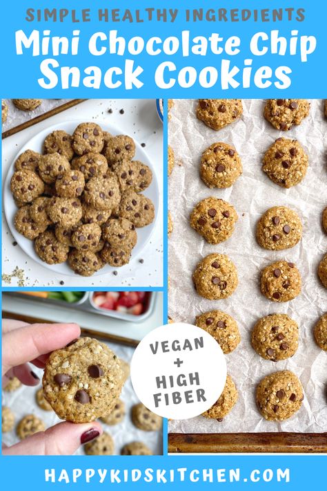 High Fiber Lunch Box Ideas, High Fiber Foods For Toddlers, Toddler Baked Snacks, Toddler Fiber Foods, Healthy Cookies For Toddlers, High Fiber Chocolate Chip Cookies, High Fiber Snacks For Kids, Fiber Muffins For Kids, Healthy Toddler Cookies