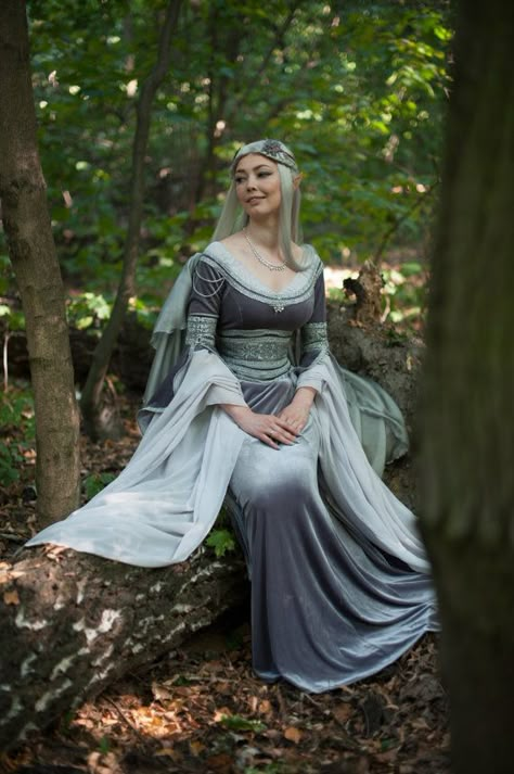 Being inspired by Galadriels outfits from Lord of the Rings, as well as the 13th century European gowns, we tried to capture the essence of the Fairy Gown Goddesses, Tulle Cloak, Ren Faire Dress, Elf Fashion, Elven Wedding Dress, Fantasy Wedding Dress, Elven Dress, Fairy Wedding Dress, Romantic Fantasy