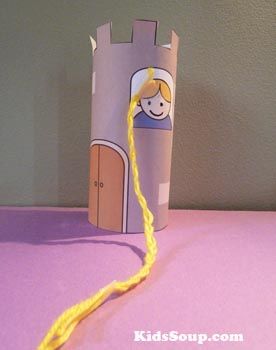 Rapunzel tower craft and printable for preschool and kindergarten Rapunzel Craft Preschool, Rapunzel Activities, Rapunzel Crafts, Fairy Tales Preschool Activities, Preschool Activities Crafts, Printable For Preschool, Fairy Tales Preschool, Fairy Tale Activities, Fairy Tale Crafts