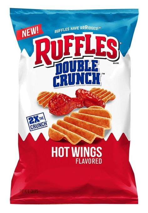 Ruffles Chips, Double Crunch, Ruffles Potato Chips, Hot Chip, Hot Wings, Buffalo Wings, Snack Chips, Potato Chips, Junk Food