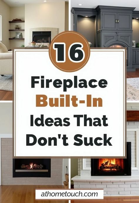 16 Fireplace Built-In Ideas That Don't Suck Convert Fireplace To Bookshelf, Built In Fireplace And Tv With Shelves, Built In Flanking Fireplace, Built In Wardrobe Ideas Fireplace, Diy Bookshelf Fireplace Built Ins, Recessed Built Ins Around Fireplace, Built Ins Beside Stone Fireplace, Floating Cabinets Next To Fireplace, Fireplace Cabinets Built Ins