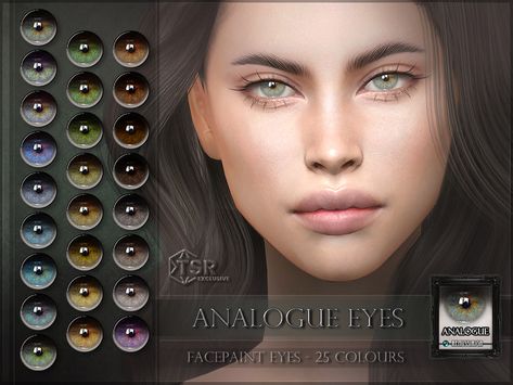 The Sims Resource - Analogue Eyes (Facepaint) Sims 4 Eye Shape Cc, Sims 4 Cc Eyes Color, Sims4 Eyes, Sims 4 Eye Color Cc, Cc Eyes, Sims 4 Cc Eyes, Sims 4 Cas Mods, The Sims 4 Skin, Makeup Cc