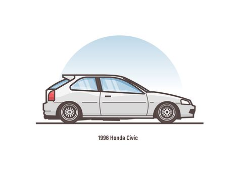 Honda Civic 1996 Honda Civic Hatchback Drawing, Honda Tattoo, Honda Civik, Honda Civic 1998, Quotes Crazy, Ek Hatch, Car Drawing Easy, Indian Cars, Honda Civic Car