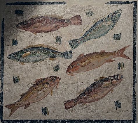 Mosaic panel depicting fish, from the House of the Severi … | Flickr Ancient Roman Food, Pompeii And Herculaneum, Roman Mosaic, Mosaic Kit, Modern Mosaics, Roman History, Roman Art, Carthage, Art Antique