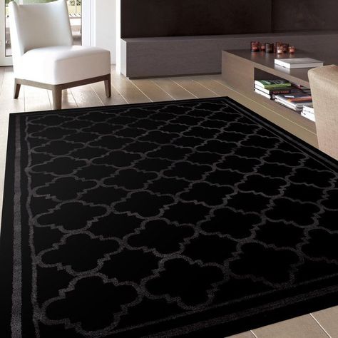 The finest selection of luxury ambiances with modern and contemporary decoration! Black Rugs, Contemporary Modern Design, Casa Vintage, Mode Design, Black Area Rugs, 4x6 Rugs, Gothic House, Black Rug, Cool Rugs