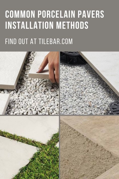 Here are some of the most common installation methods for outdoor porcelain pavers. Find out at Tilebar.com. Bathroom Feature Wall Tile, Bathroom Feature Wall, Porcelain Pavers, Outdoor Porcelain Tile, How To Install Pavers, Outdoor Pavers, Pavers Backyard, Paver Tiles, Cottage Renovation