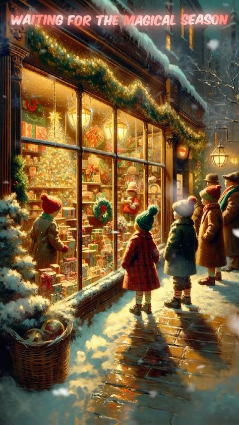 Old Christmas Aesthetic, Santa Jokes, Animated Christmas Tree, Animated Christmas Pictures, Images Noêl Vintages, Christmas Animated, Making Movies, Winter Christmas Scenes, Beautiful Christmas Scenes