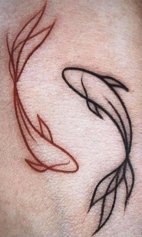 Hanna Tattoo, Small Fish Tattoos, Brown Tattoo Ink, Minimal Tattoo Designs, Saved Tattoo, Pisces Tattoos, Fantasy Tattoos, 타이포그래피 포스터 디자인, Spine Tattoos