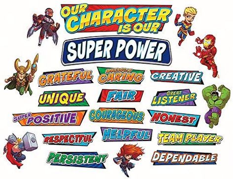 Character Bulletin Boards, Hero Bulletin Board, Superhero Bulletin Boards, School Wide Themes, Superhero Alphabet, Superhero Vbs, Superhero School, Superhero Classroom Theme, Superhero Classroom