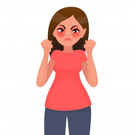 La mujer está enojada y descontenta. ilu... | Premium Vector #Freepik #vector #personas #caracter #dibujos-animados #lindo Bald Boy, Angry Person, Angry Women, Angry Girl, Expressing Emotions, Pop Art Women, Different Emotions, Face Expressions, Girls With Glasses