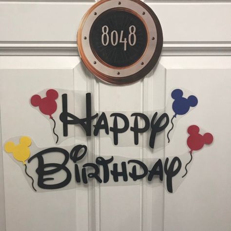 Birthday Door Decorations, Cruise Door Decorations, Disney Cruise Door Decorations, 1 Happy Birthday, Disney Cruise Door, Birthday Door, Happy Birthday Sign, Disney Cruise Ships, Cruise Door