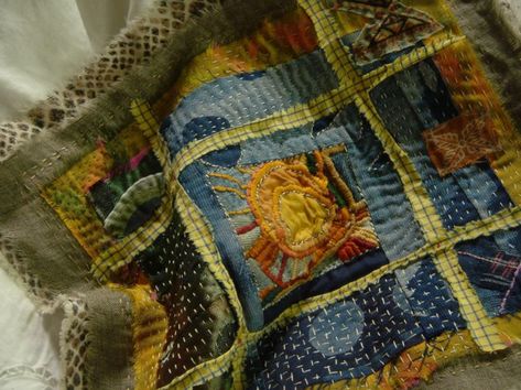 Spirit Cloth, Knot Blanket, Textile Collage, Boro Stitching, Decorative Stitches, Art Quilting, Fiber Art Quilts, Japanese Quilts, Creative Textiles