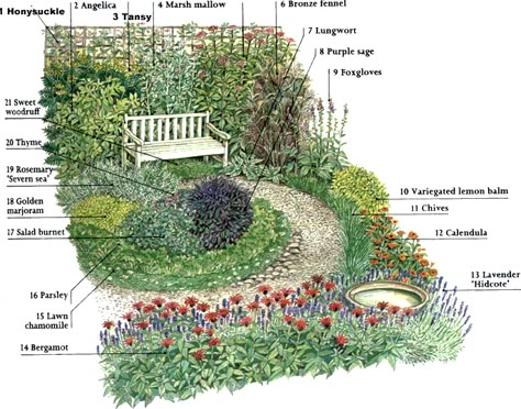 http://www.angelfire.com/stars5/student1/Lrggarden.gif Herb Garden Layout, Garden Layout Ideas, Medicinal Herbs Garden, Herb Garden In Kitchen, Backyard Garden Layout, Herb Garden Design, Herbal Plants, Kitchen Herbs, Garden Design Layout