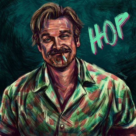 Stranger Things Fanart Hopper, Jim Hopper Fanart, Stranger Things Draw, Hopper Fanart, Hopper Art, 11 Stranger Things, Animation Art Sketches, Stranger Things Art, Stranger Things Funny