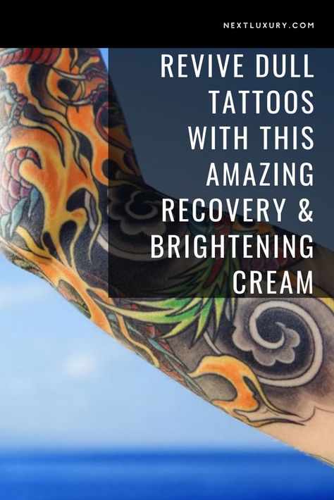 Luxe Beauty: Tattoo Recovery and Brightening Cream is brilliant for revitalizing older tattoos to make them look fresh and amazing. Tattoo Brightener, Tattoo Recovery, Best Tatto, Cream Tattoo, Sunflower Tattoo Sleeve, Beauty Tattoo, Tattoo Cream, Old Tattoos, Tattoo Cover