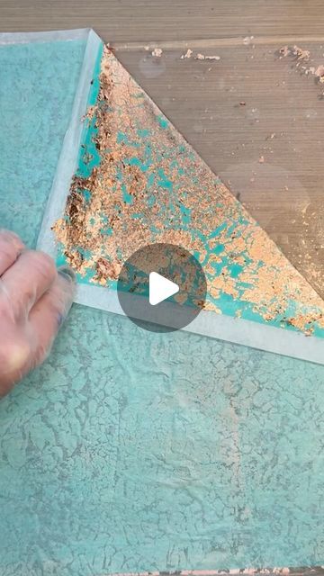 Francine Murray Dunigan on Instagram: "This time with copper leaf. I am using wet strength tissue. I printed the turquoise on the paper first and let it dry, then painted the paper with foil adhesive and let that dry. Then applied the copper leaf to the plate. Then crinkled the plate to create the crackle effect. Placed the paper down on the plate then lifted this pull. I did then put a coat of leaf sealer over the paper after. I am hoping to cut some shapes out of this paper to use on a few pieces that need a little shimmer. #shimmer #copper #copperleaf #gelplate #gelprints #copperpaper #fmddesigns #turquoiseandcopper #turquoise" Gel Prints, Printing On Tissue Paper, Copper Paper, Silver Leaf Art, Gelli Printing Art, Gel Plate, Gelli Plate Printing, Copper Leaf, Mixed Media Techniques