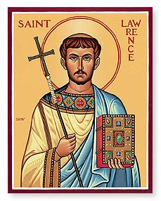 St Lawrence Martyr, Monastery Icons, Saint Lawrence, Our Lady Of Lourdes, St Lawrence, Valerian, Religious Icons, John The Baptist, Catholic Art