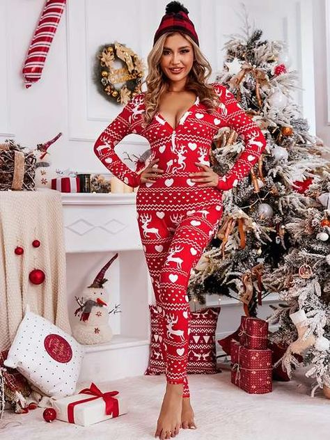 Adult Christmas Pajamas, Christmas Cutouts, Christmas Fits, Womens Pjs, Christmas Onesie, Adult Pajamas, Printed Tunic Tops, One Piece Pajamas, Short Pajama Set