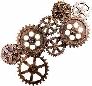 ZQYR Wooden Industrial Steampunk Style Gear Wheel Wall Decoration,Vintage Gear Wheel Art Craft Wall Decor for Home/bar/Office Hotel/Cafe/resturant,Hexagon Steampunk Buttons, Steam Punk Gears, Journal Cutouts, Cog Wheel, Craft Wall Decor, Birthday Graphics, Hexagon Wall, Gear Wheels, 2023 Mood