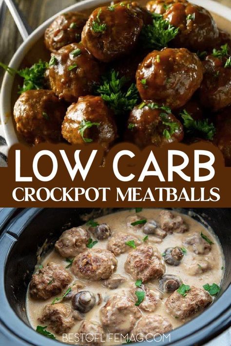 If you are on a low carb diet, these tasty low carb crockpot meatballs will curb your hunger without compromising taste! Low Carb Recipes | Crockpot Recipes | Low Carb Slow Cooker Recipes | Slow Cooker Recipes | Healthy Recipes | Crockpot Party Recipes | Healthy Crockpot Recipes | Low Carb Crockpot Recipes with Meat | Keto Crockpot Recipes | Keto Slow Cooker Recipes | Low Carb Slow Cooker Recipes | Healthy Eating Ideas via @amybarseghian Ground Beef Crockpot Recipes Easy Low Carb, Keto Friendly Crock Pot Meals, Low Salt Crockpot Recipes, Slow Cooker High Protein Low Carb, Crock Pot Meals For Diabetics, Keto Low Carb Crockpot Recipes, Healthy Meatballs Crockpot, No Carb Crockpot Recipes, Crockpot Meatballs Healthy