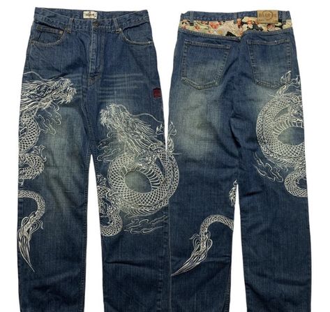 Karakuri Jeans, Jean Embroidery, Fashion Ideas, Personal Style, Lookbook, Fashion Inspo, Embroidery, My Style, Pants