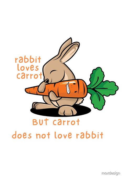 "The rabbit loves the carrot." by moxdesign | Redbubble Carrot Quotes, Women’s History, Funny Prints, Day Quotes, Funny Text, The Rabbit, Quotes Funny, Quote Prints, Rabbits