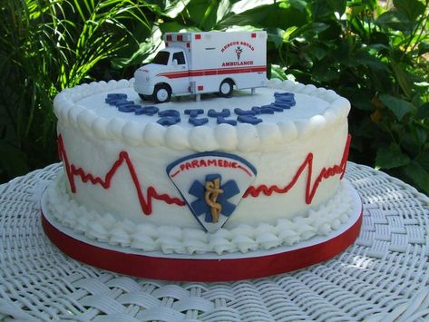 Paramedic Cake Ideas, Paramedic Graduation Party, Paramedic Party, Ambulance Cake, Emt Graduation, Paramedic Graduation, Ems Quotes, Medical Cake, Ems Week