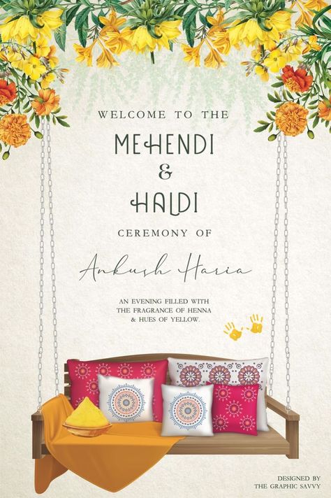 Haldi Mehndi Invitation Card, Mehendi Invite Template Blank, Mayoun Invitation Cards, Mehendi Card Design, Mehndi Card Designs, Haldi Invitation Card Template Blank, Haldi Standee, Mehndi Card Invitation, Haldi Invitation Card Background