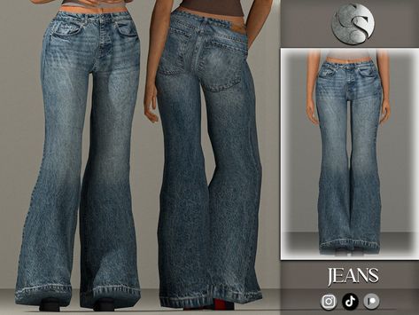 The Sims Resource - Mia Jeans Sims 4 Cc Clothes Flare Jeans, Sims 4 Flared Jeans Cc, Bell Bottom Jeans Sims 4 Cc, Sims 4 Cc 2010s Clothes, Sims Cc Low Rise Jeans, The Sims 4 Prom Dress Cc, Sims 4 Horror Game Protagonist, Sims 4 Ripped Jeans Cc, Sims 4 Cc Clothes Female Tops Alpha