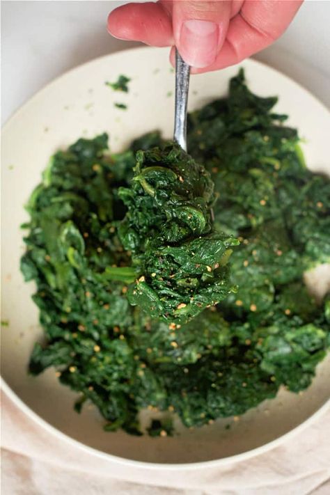 How to cook frozen spinach is here! 3 easy ways including air fryer frozen spinach that is super fast and simple. Healthy side dish we love. What To Do With Frozen Spinach, Frozen Spinach Recipes Healthy, Frozen Spinach Recipes Dinner Ideas, Using Frozen Spinach, Frozen Spinach Recipes Sides, How To Cook Frozen Spinach, Spinach Recipes Side, Frozen Spinach Recipes, Spinach Dip Cold