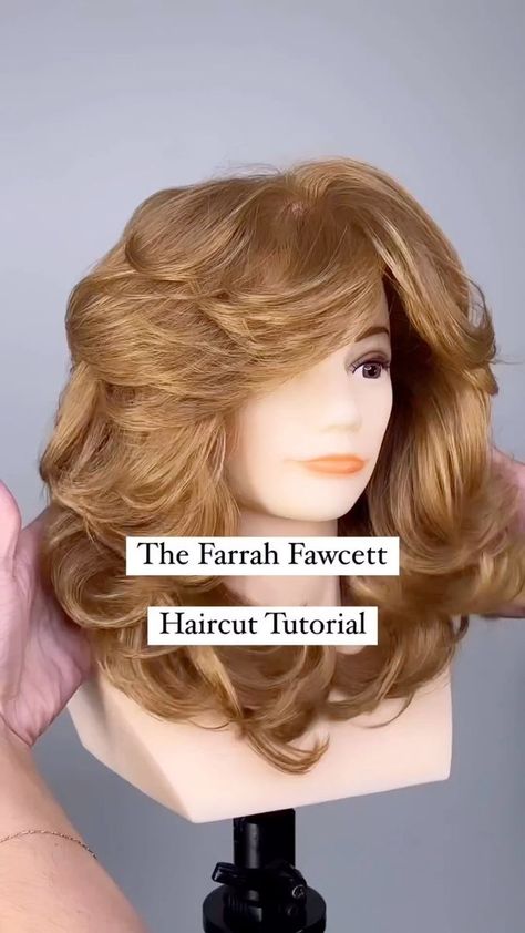 70s Blowout Hair Tutorial, Farrah Fawcett Haircut, 70s Haircuts, Farah Fawcett Hair, Blowout Hair Tutorial, 70s Hair, Hair Curling Tips, Diy Haircut, Hippie Hair