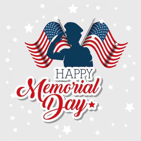 Happy memorial day celebration card with... | Premium Vector #Freepik #vector #patriot-day #usa-background #memorial-day #american-background Memorial Day Pictures, Memorial Day Celebration, American Flag Banner, Independence Day Card, Memorial Day Quotes, 4th Of July Clipart, Soldier Silhouette, American Holidays, Creative Banners