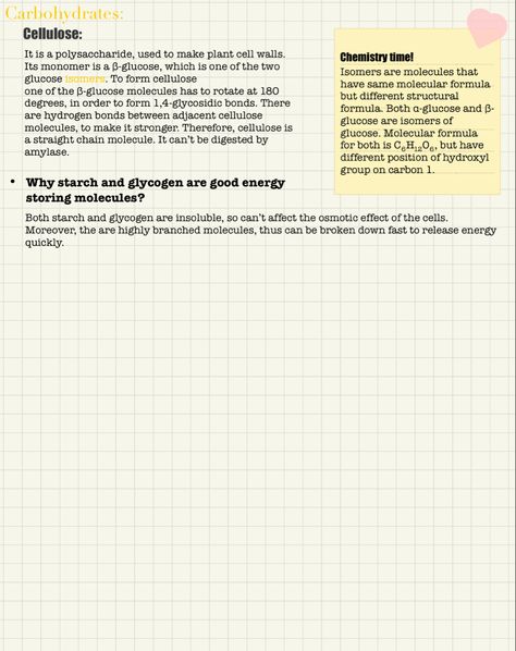 Biological Molecules Notes, Carbohydrates Notes, Alevel Biology, Nutrition Notes, Bio Notes, Biochemistry Notes, Biology Revision, Science Study, Biology Worksheet