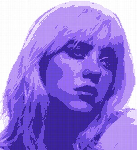 Alpha pattern #94281 variation #259412 | BraceletBook Billie Eilish Cross Stitch, Billie Eilish Crochet Pattern, Junji Ito Alpha Pattern, Pixel Grids For Crochet, Billie Eilish Alpha Pattern, Alpha Patterns Pixel Art, Happier Than Ever, Easy Pixel Art, Pixel Art Templates