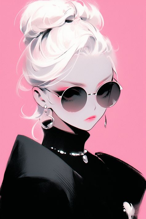 #anime #girlboss #animegirlboss Anime Girlboss Art, 2024 Illustration, Anime Clipart, Anime Girlboss, Pink Anime, Creative Profile Picture, Anime Monochrome, Neon Art, Girl Sketch