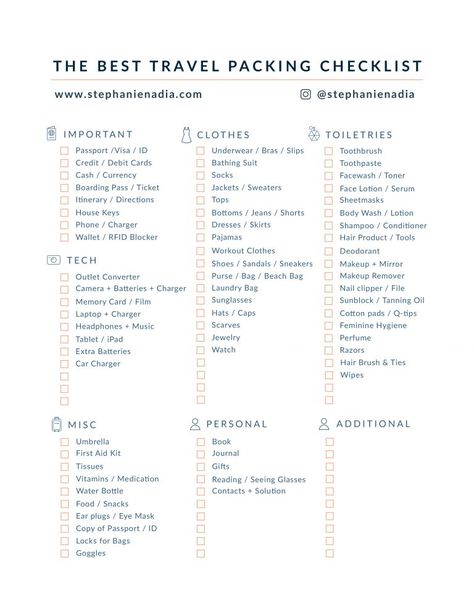 Trip Essentials Packing Lists, Australia Packing List, Travel Packing Checklist, Travel Packing List, Camping Desserts, Holiday Packing, Packing List For Vacation, Packing Checklist, Vacation Packing