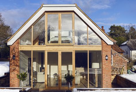 Double Height Rear Extension, Double Story Extension Ideas, Irish Farmhouse Renovation, Double Storey Rear Extension, Double Storey Extension, Two Storey Extension, Barn Extension, Irish Farmhouse, Pyramid Roof