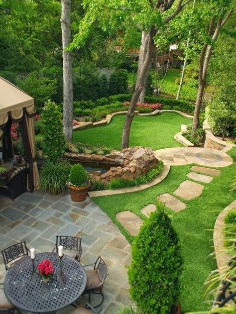 25 Inspiring Backyard Ideas and Fabulous Landscaping Designs Ideas Bookmark, Design Per Patio, Large Backyard Landscaping, Large Backyard, Have Inspiration, Landscape Plans, Backyard Garden Design, Diy Landscaping, Budget Backyard