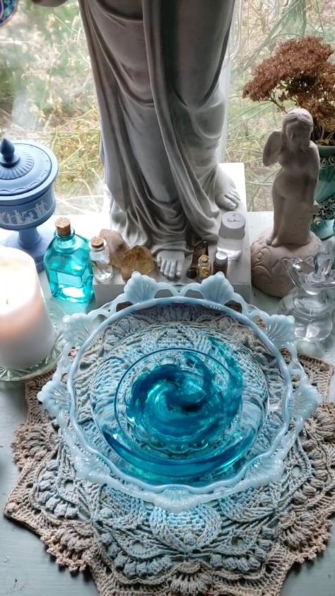 Water Divination, Water Scrying, Water Altar, Water Priestess, Witchy Journal, Water Woman, Water Temple, Witchcraft Altar, Inner Witch