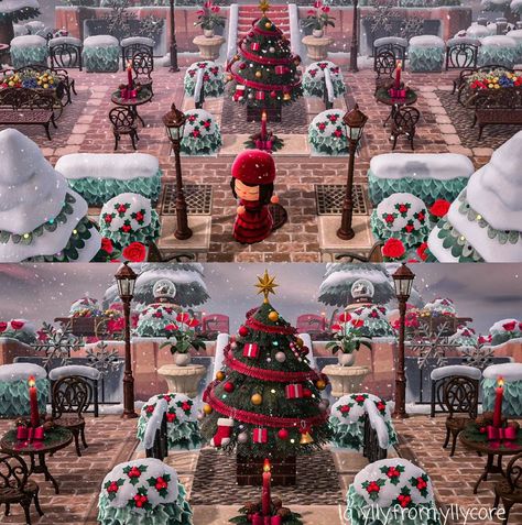 𝐘𝐋𝐋𝐘.𝐀𝐂𝐍𝐇🍎❄🍎 on Instagram: “🛑🛑🛑PLEASE READ🛑🛑🛑 I apologize for posting a photo of an area you already know, but I wanted to tell you that I am totally excited for the…” Christmas Neighborhood, Acnh Christmas Code, Neighborhood Entrance, Animal Crossing Designs, Nintendo Switch Animal Crossing, Christmas Things To Do, Brick Path, Animals Crossing, Animal Crossing Guide