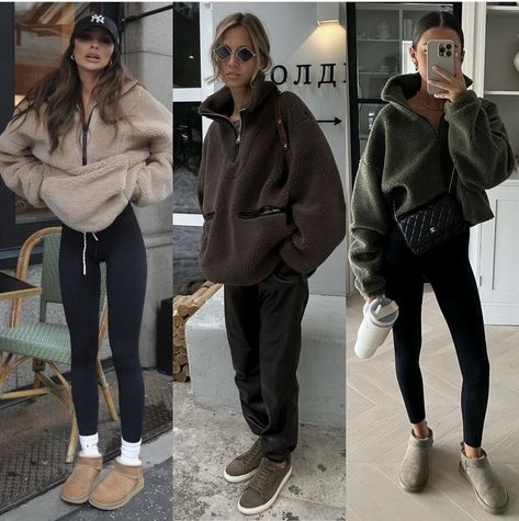 Sherpa Half Zip, Pull Oversize, Half Zip Jacket, Easy Winter Outfit, Winter Outfits Women, Seasonal Fashion, Zip Jacket, Comfy Outfits, Affordable Fashion