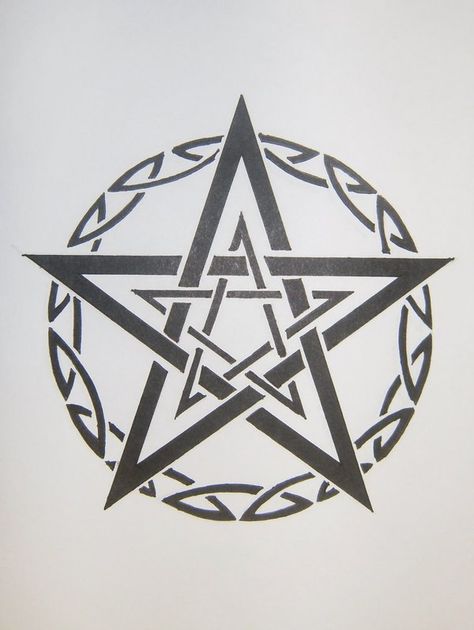 Tribal Pentagram by MagpieVon on DeviantArt Pentacle Tattoo, Circuit Tattoo, Pentagram Tattoo, Witch Tattoo, Celtic Art, Star Tattoos, Red Ink, Deathly Hallows Tattoo, Book Of Shadows