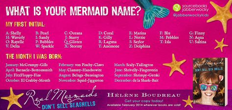 What's your mermaid name? Mermaid Name Generator, Mermaid Names, Real Mermaids, Theme Days, Name Generator, Mermaid Party, Under The Sea, Summer Time, Party Time