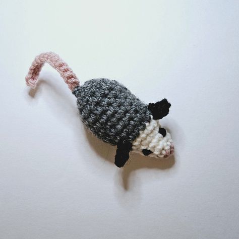 Baby Posm Crochet Pattern — Nichet Crochet - Crochet Opossums Opossum Amigurumi Free Pattern, Free Crochet Opossum Pattern, Opossum Sewing Pattern, Crochet Opossum Amigurumi Free Pattern, Crochet Opposum Pattern Free, Crochet Opossum Free Pattern, Beginner Crochet Stuffed Animals, Opossum Crochet Pattern Free, Tiny Crochet Projects