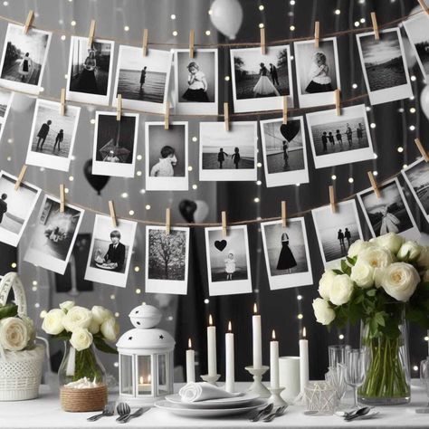 37 Best Black And White Party Decorations Ideas » HomeDecorFull Gray And Black Party Decorations, Soiree Birthday Party Ideas, Black And White Tea Party Decor, White Bday Decorations, Birthday Polaroid Pictures Party Ideas, Black And White Elegant Party Decor, 18th Bday Ideas Decor, Black And Silver 40th Birthday Ideas, 30th Birthday Ideas For Couples